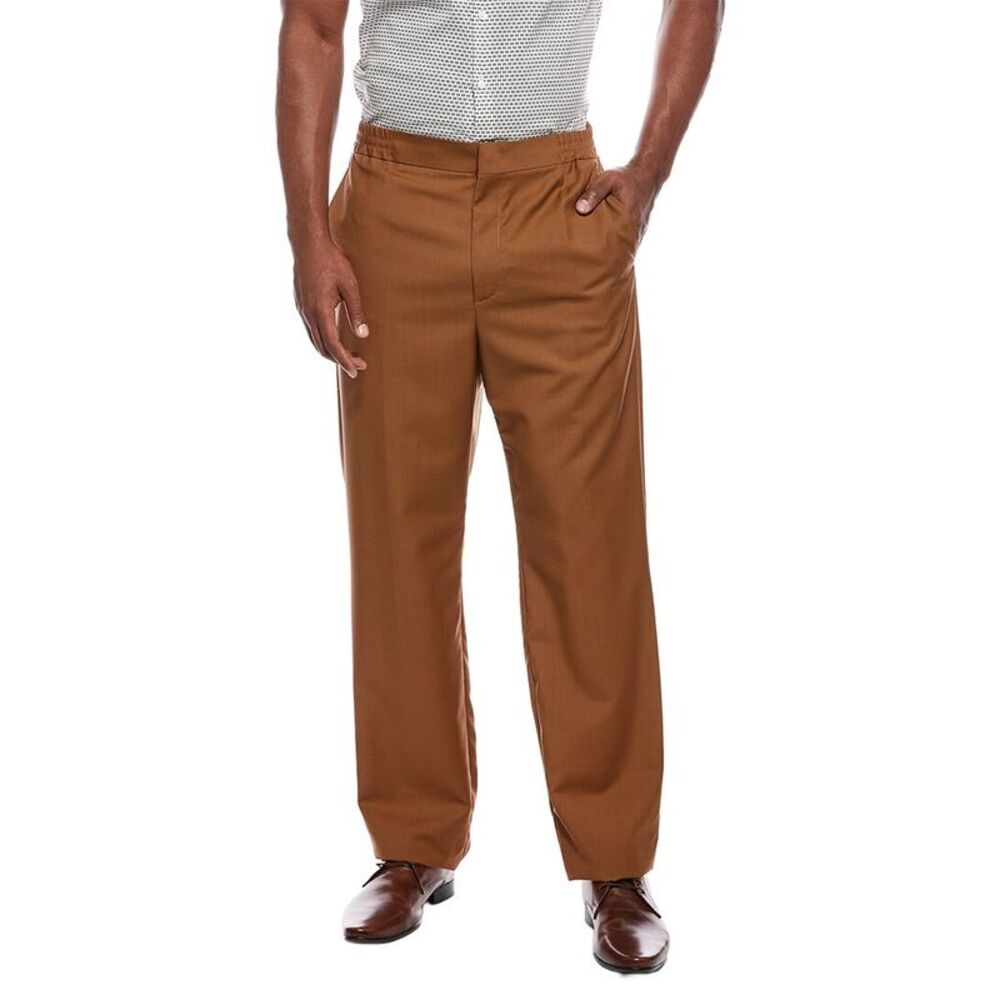 Valentino Mens  Wool & Mohair-Blend Trouser, Brown
